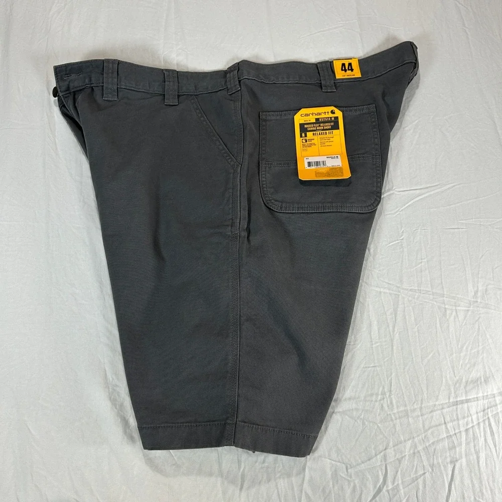 Carhartt Mens 44 Rugged Flex Relaxed Fit Canvas Work Shorts Gray BS2514-M NWT